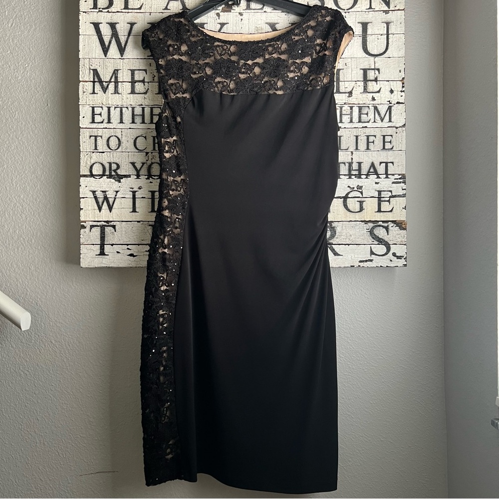 Connected Apparel Black Asymmetrical Dress